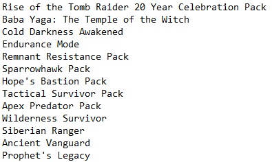 Tomb Raider 2016 Tomb Raider 2016
